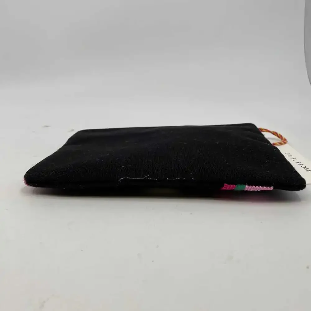 kate spade Bird Beaded Pouch | Black 100% Cotton Clutch | Regular OS
